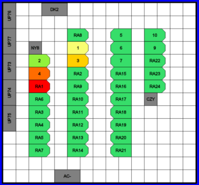 room layout with heat maps